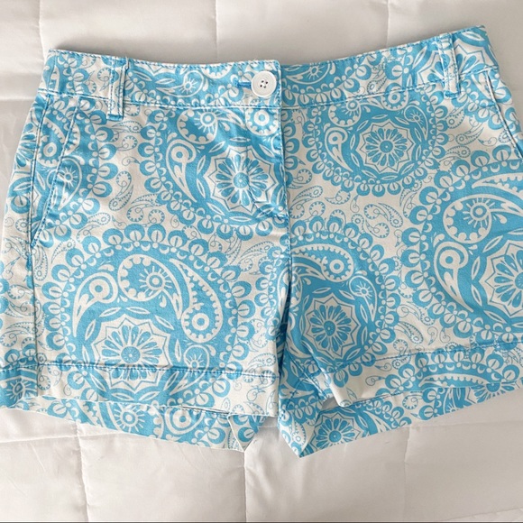 LOFT Pants - Loft Blue + White Medallion Shorts • size 2